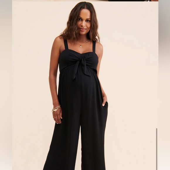 HATCH tie front Scarlet jumpsuit black - maternity - Picture 1 of 11